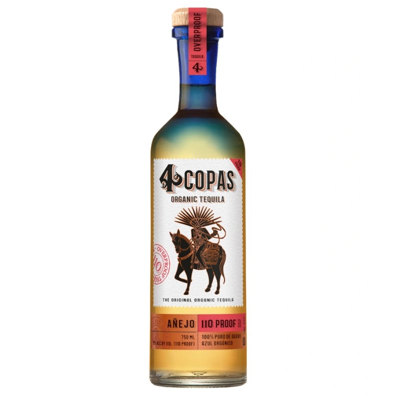 4 Copas Organic Tequila Aejo Overproof 110 750mL