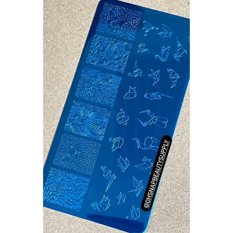 NAIL STAMPING PLATE – Origami Crane & Animal Skin 173