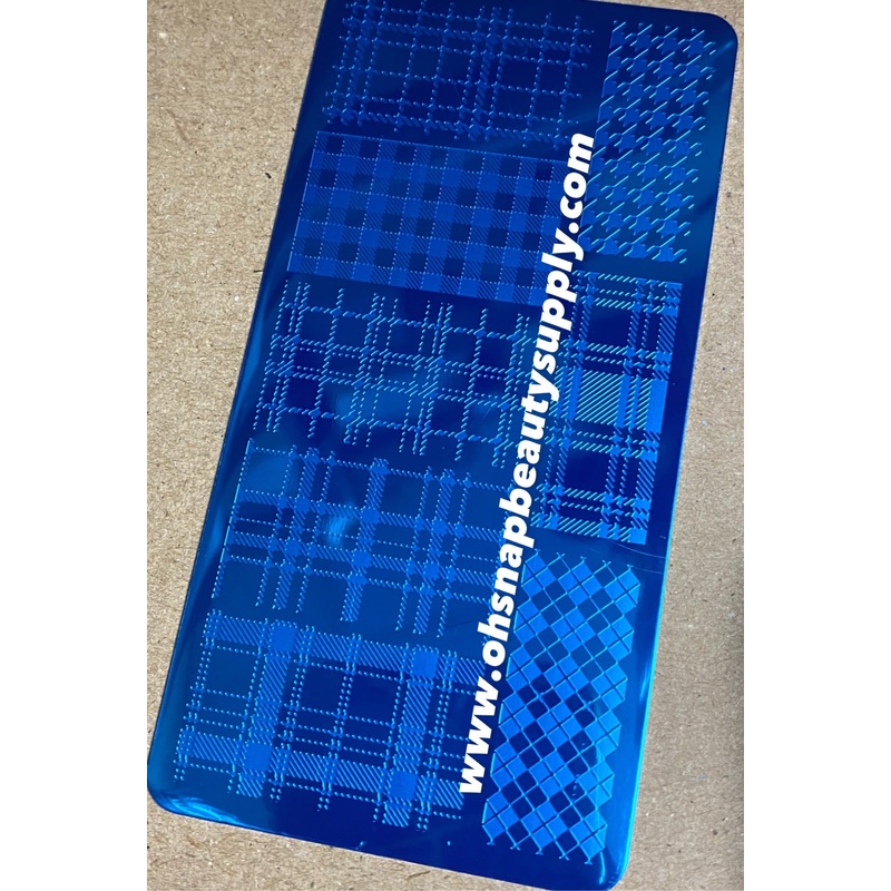 *NAIL STAMPING PLATE – XL PLAID (LONG NAILS- Oh Snap!)