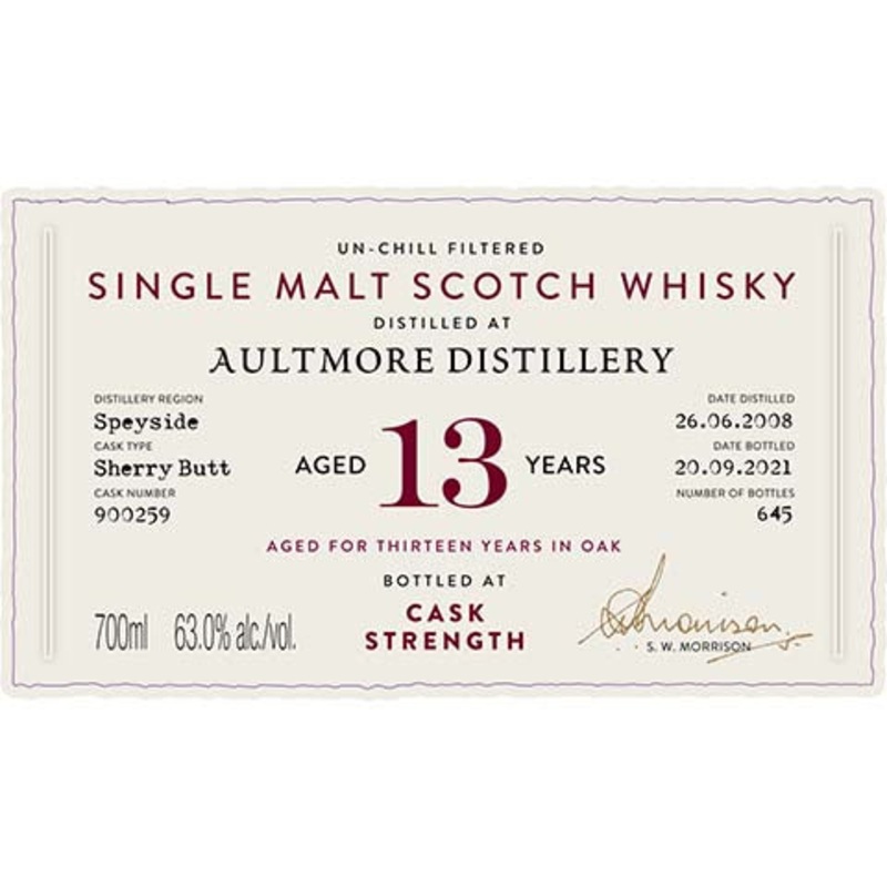 A.D. Rattray Aultmore Distillery Aged 13 Years Single Malt Scotch Whisky