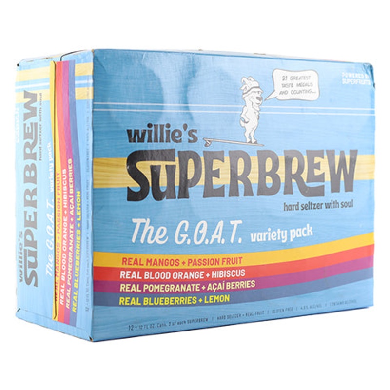 Willie’s Superbrew Hard Seltzer With Soul The G.O.A.T Variety pack