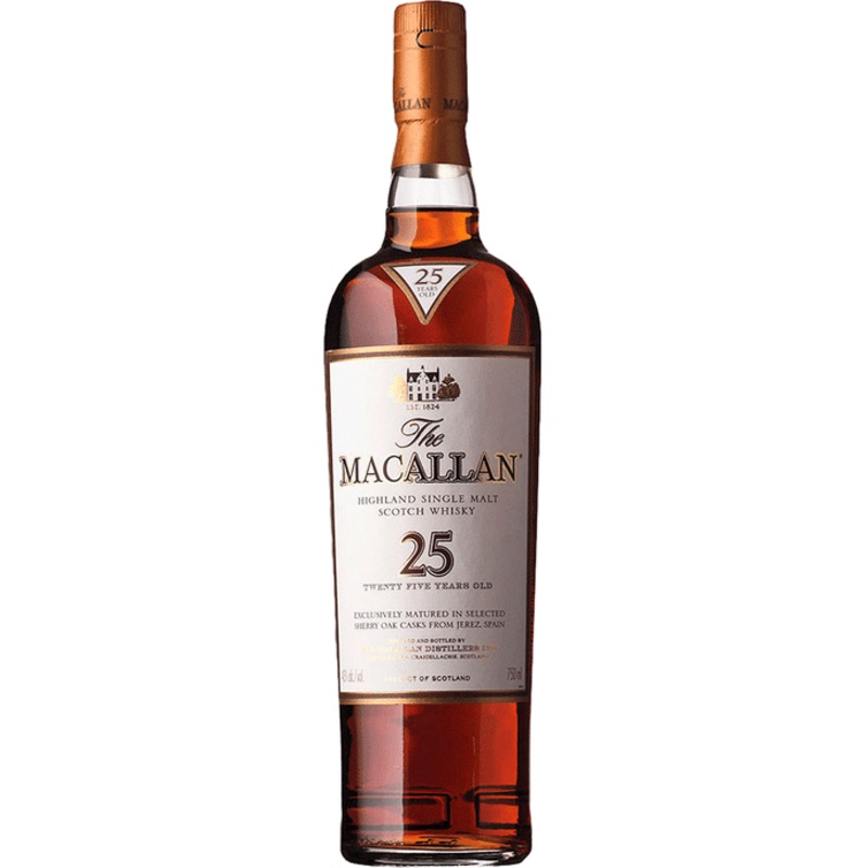 Macallan Sherry Oak 25 Year Old 2012 release Single Malt Scotch Whisky, Speyside – Highlands, Scotland (750ml)
