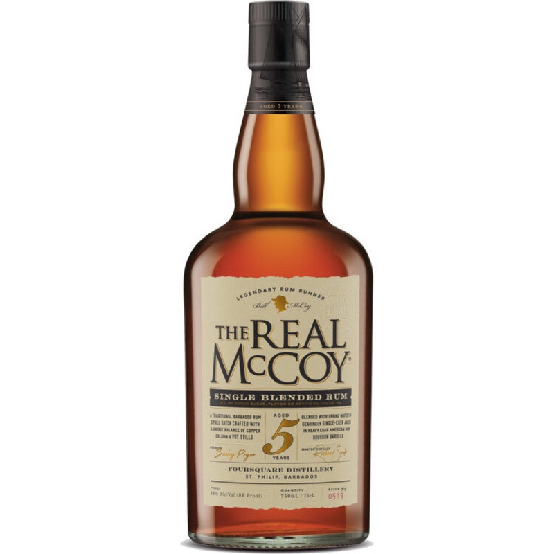 THE REAL MCCOY AGED RUM SINGLE BLENDED 5 YR 92 750ML