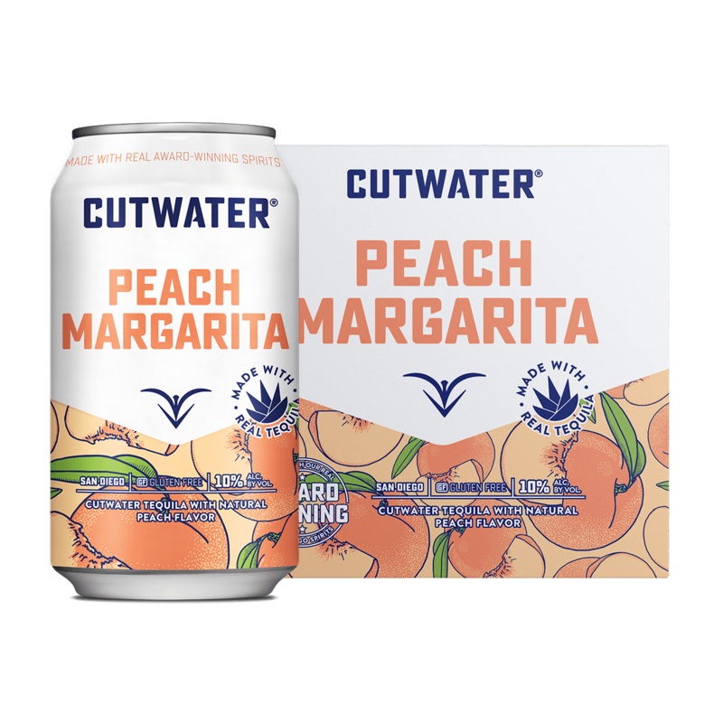 Cutwater Peach Margarita 4 Pack 12 OZ Cans