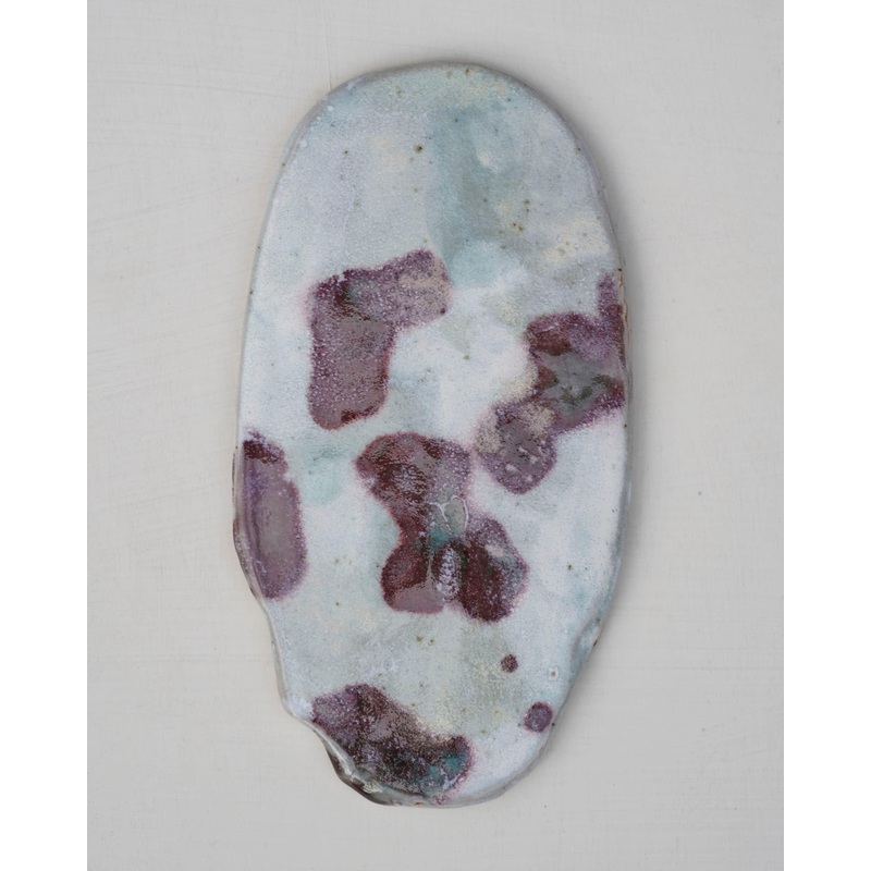 Handmade Ceramic Cheese Board Light Blue & Purple