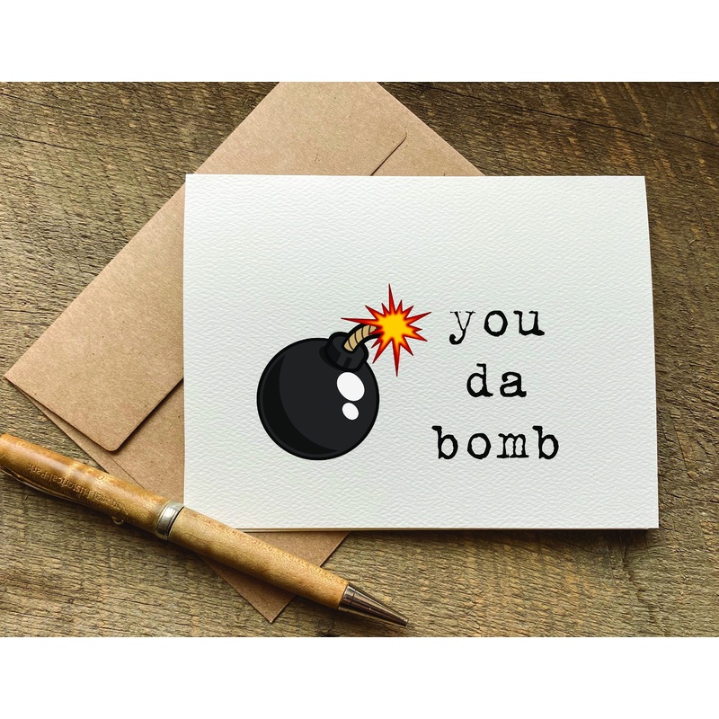 you da bomb / thank you card / administrative assistant day card
