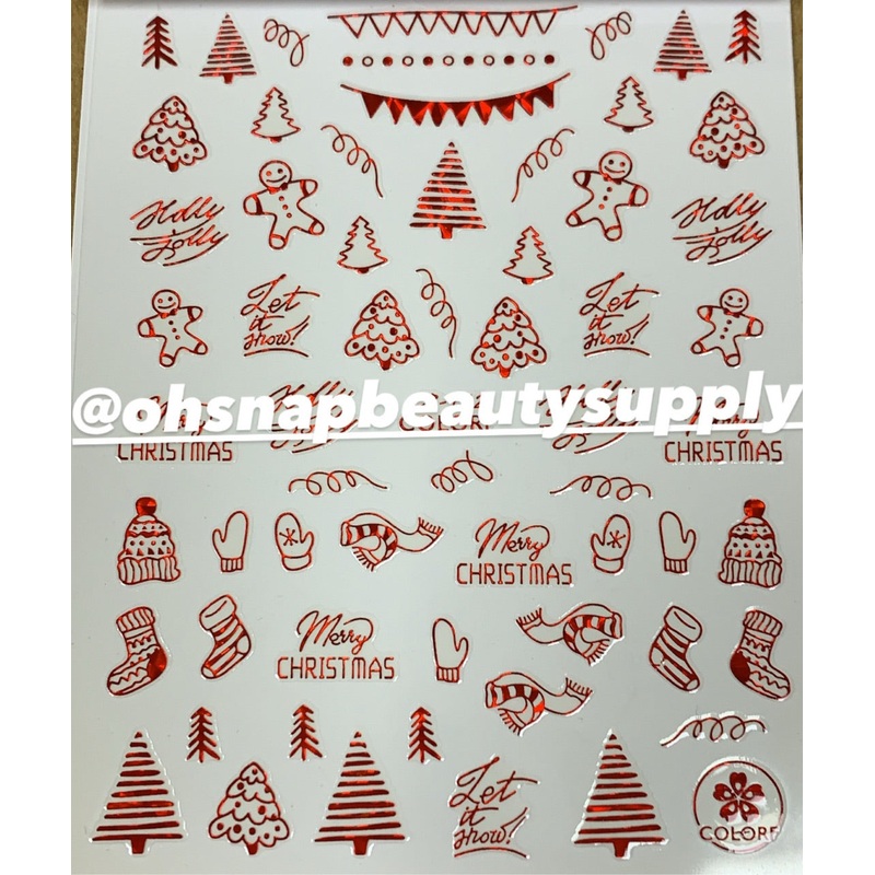 *** Christmas RED CB142 Sticker