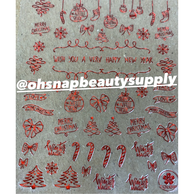 *** Christmas RED CB145 Sticker