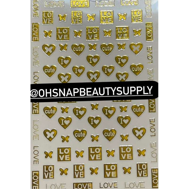 – GOLD LOVE Heart Cute 020 Sticker