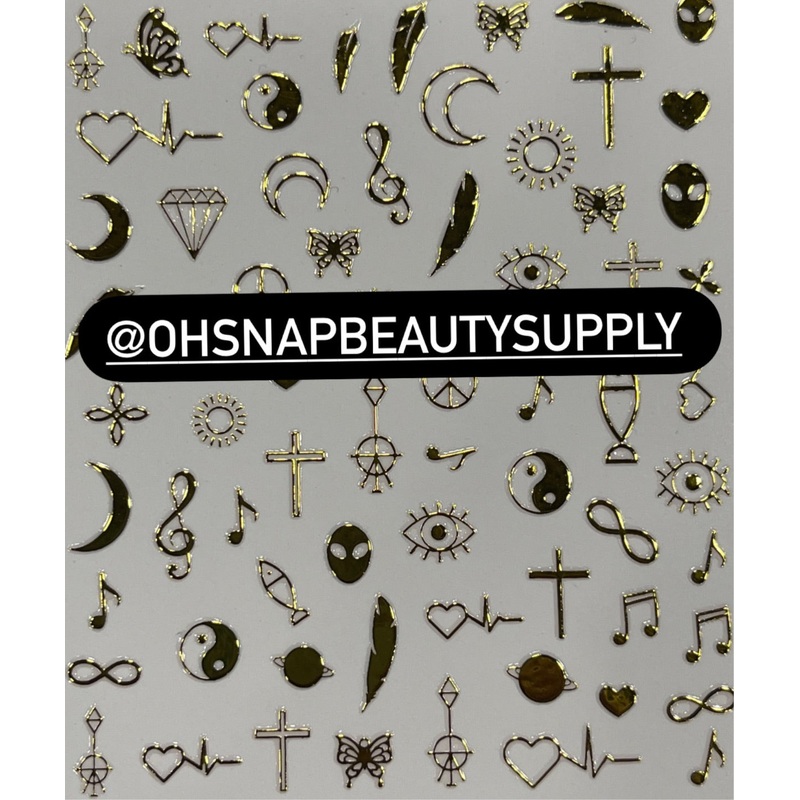 -Gold Star, Feather Moon & Music DP 3194 Sticker