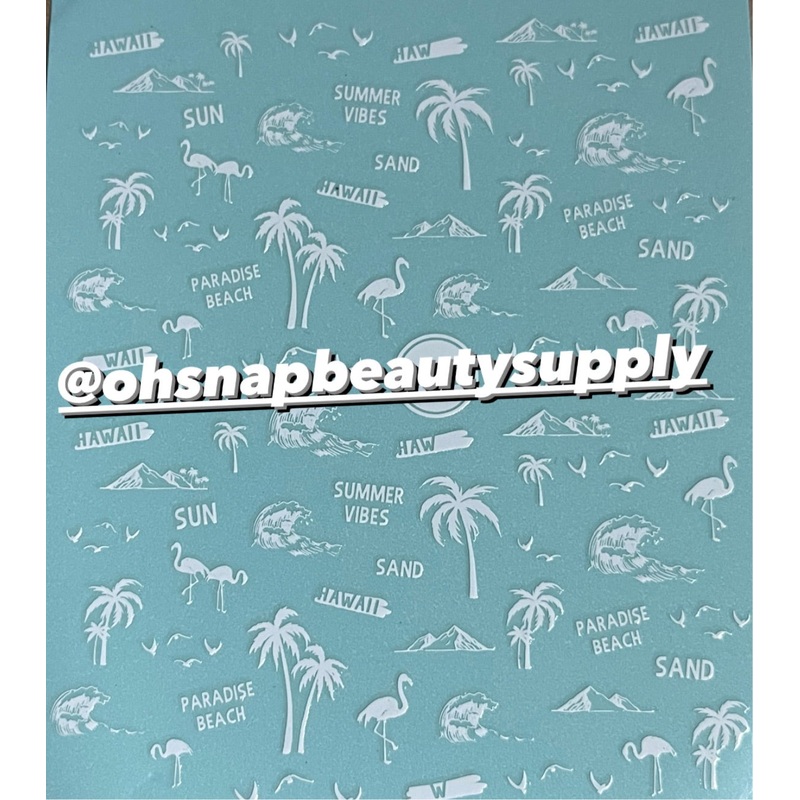 WHITE Flamingo  Hawaii Tropical DP3226 Sticker