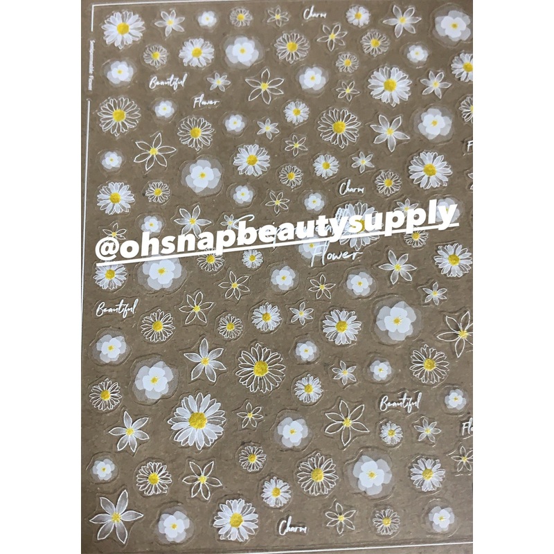 *** White Flower 106 Sticker