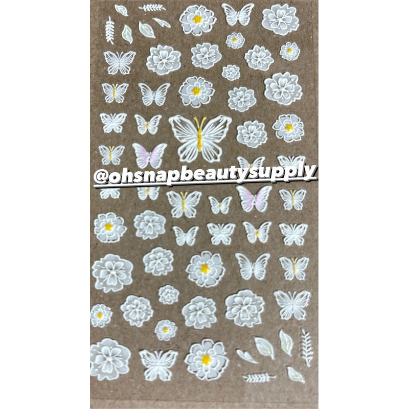 *WHITE FLOWER 5D K029 Sticker