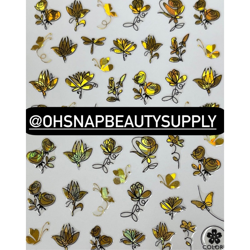 *** Leaf & Rose CJ015 Sticker