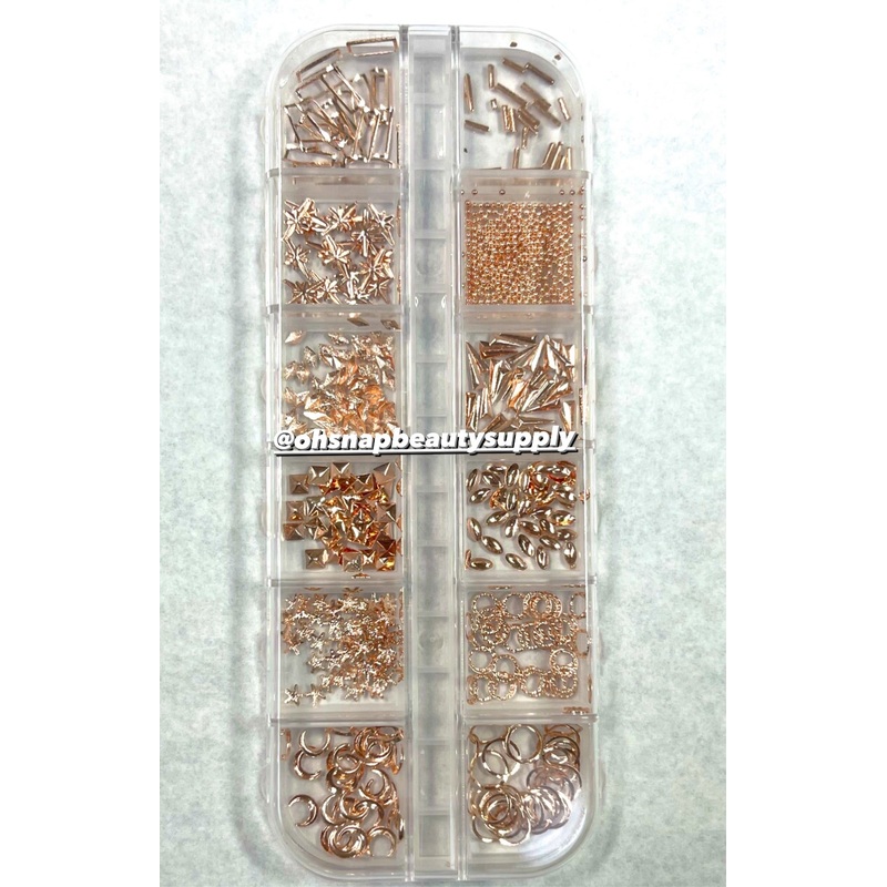 ROSEGOLD Mix Charms ( OhSnap! )- set of 12