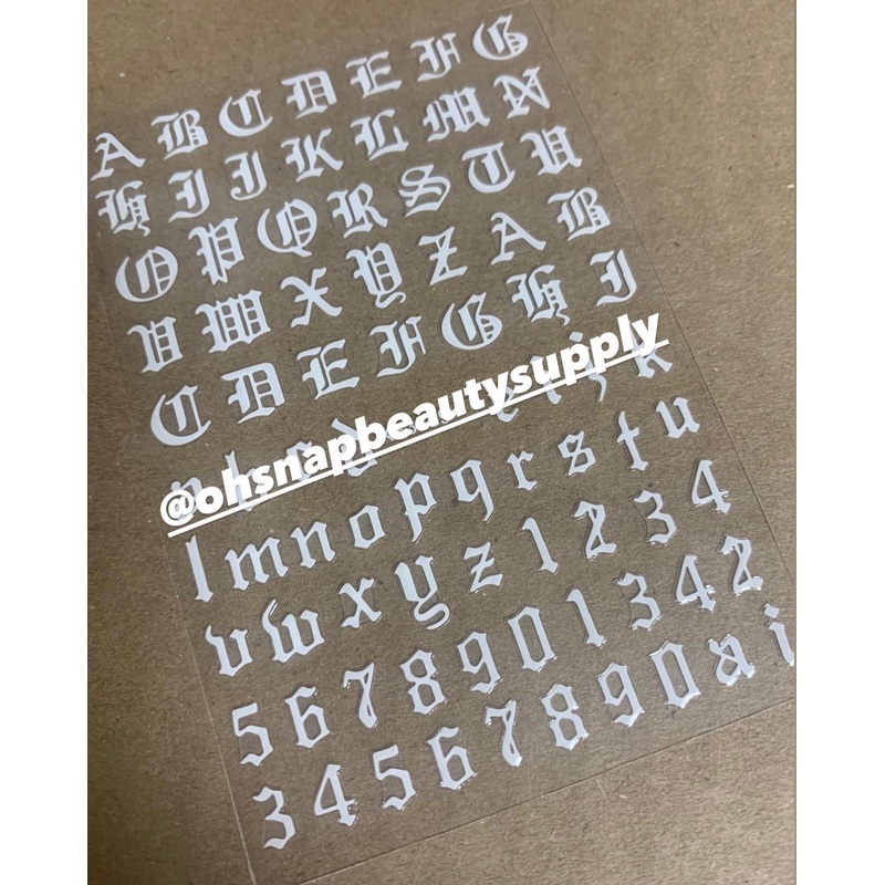 White Old English 359 Sticker