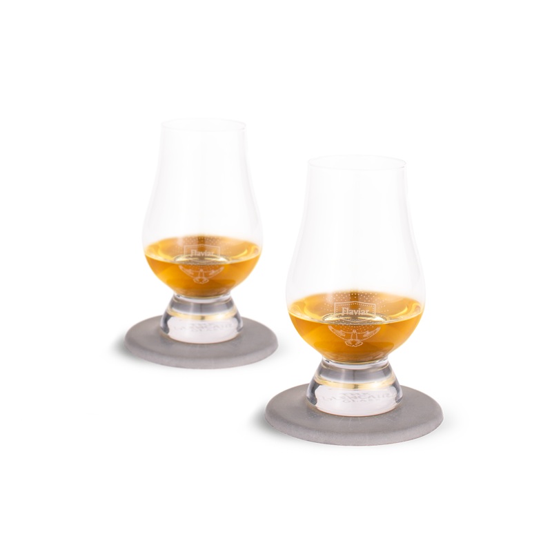 2 Flaviar Whisky Glasses & Coasters