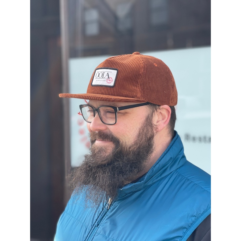 Rust Corduroy Flat Billed Hat