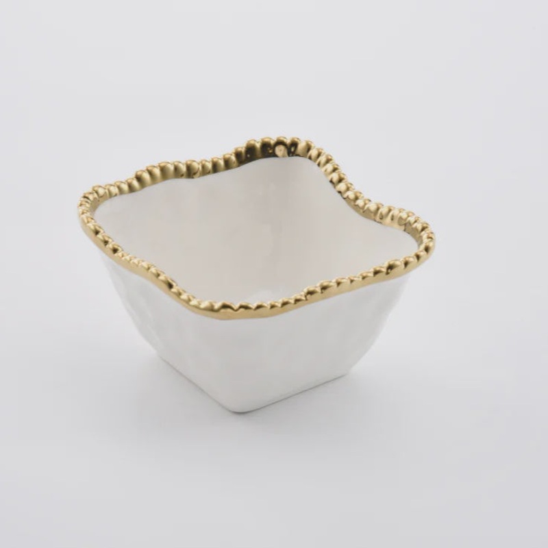 Beaded Square Snack Bowl