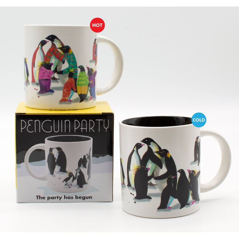 Unemployed Philosophers Guild – Penguin Party Heat-Changing Coffee Mug