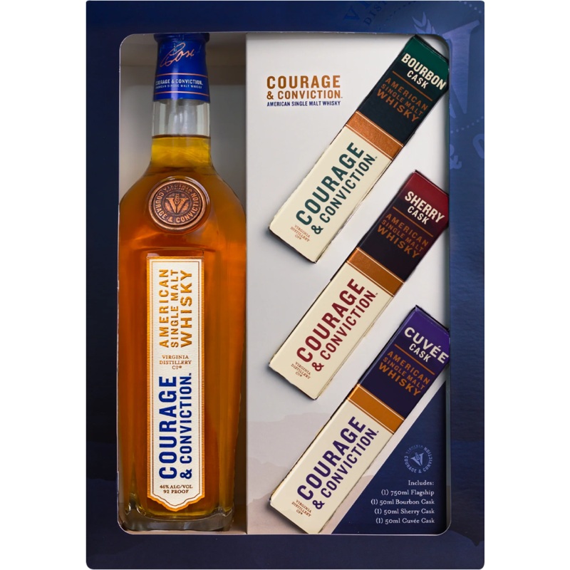 Virginia Distillery Co. Courage & Conviction American Single Malt Whisky Assortment Set