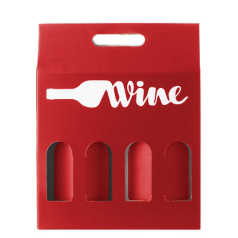 4 Bottle Wine Gift Box – Red