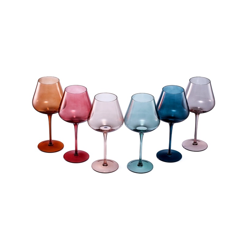 Pastel Large Colored Crystal Wine Glass