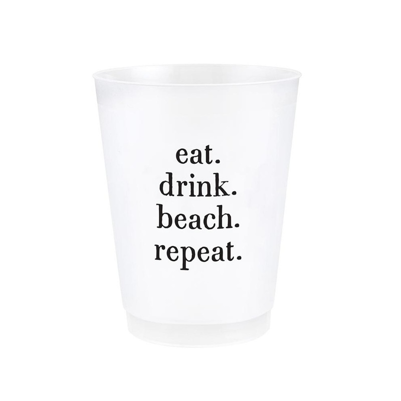 “Eat. Drink. Beach.” Frosted Cups