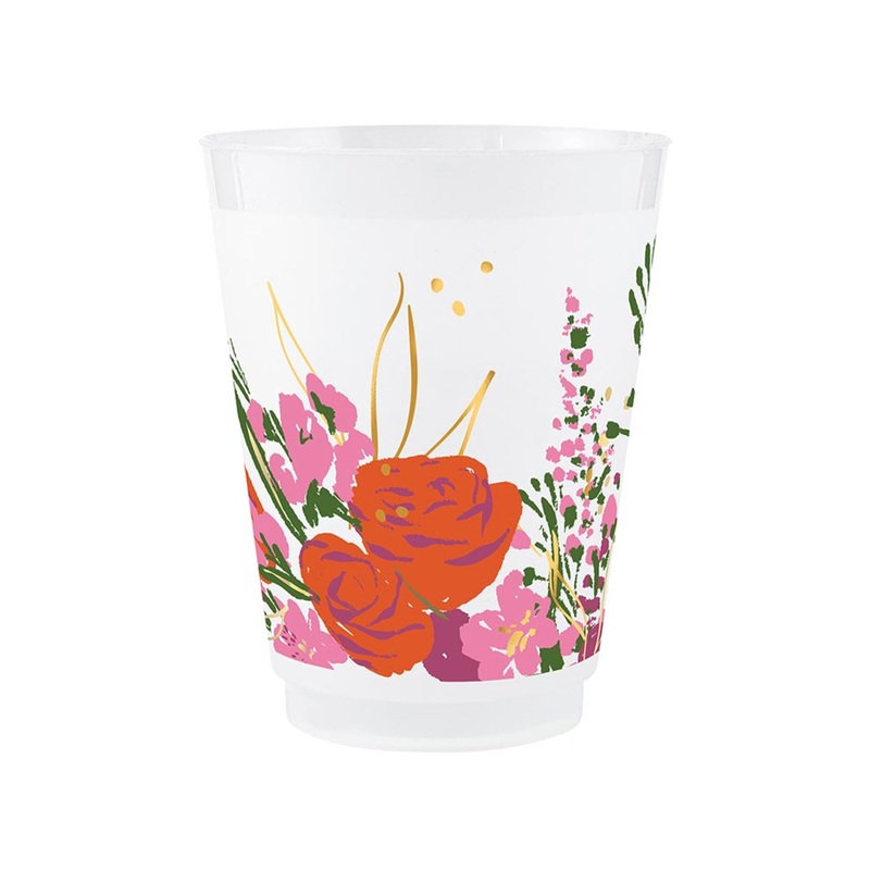 White Floral Cups