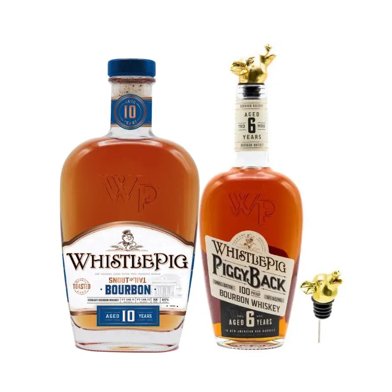 WhistlePig Snout to Tail 10 Year & Piggyback 6 Year Bourbon Pour Snout Bundle