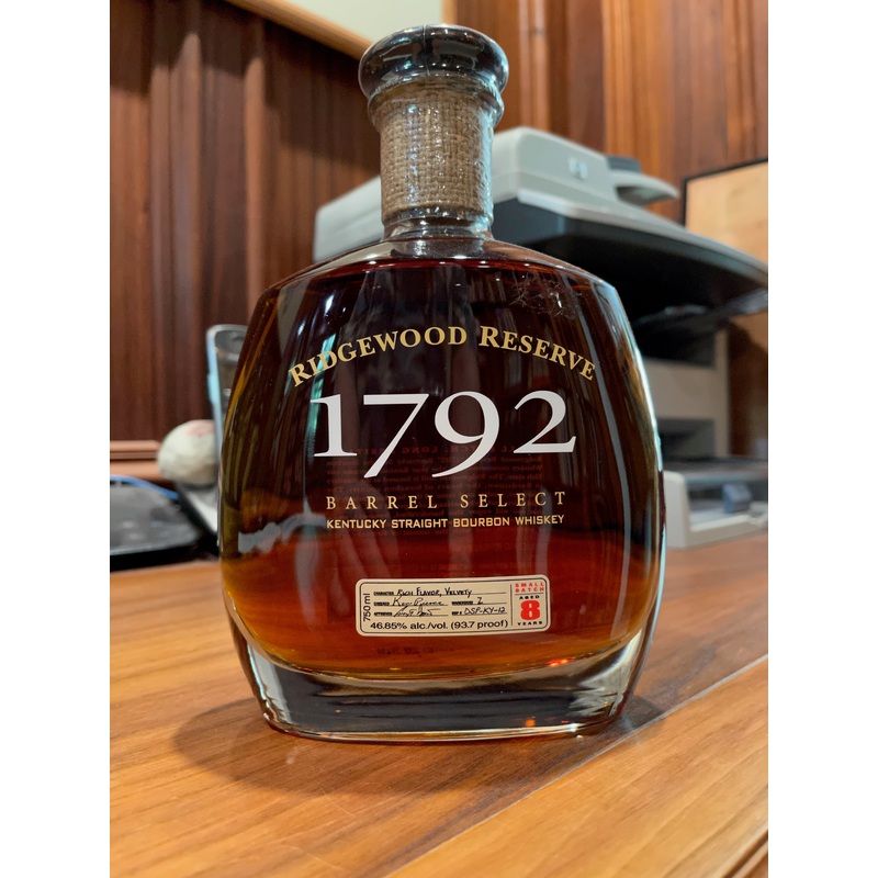 1792 Ridgewood Reserve 8 Year Old Barrel Select Bourbon Whiskey 750ml