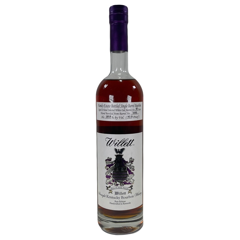 Willett Family Estate Bottled Single Barrel 18 Year Old Barrel No. 1205 Kentucky Straight Bourbon Whiskey 750ml