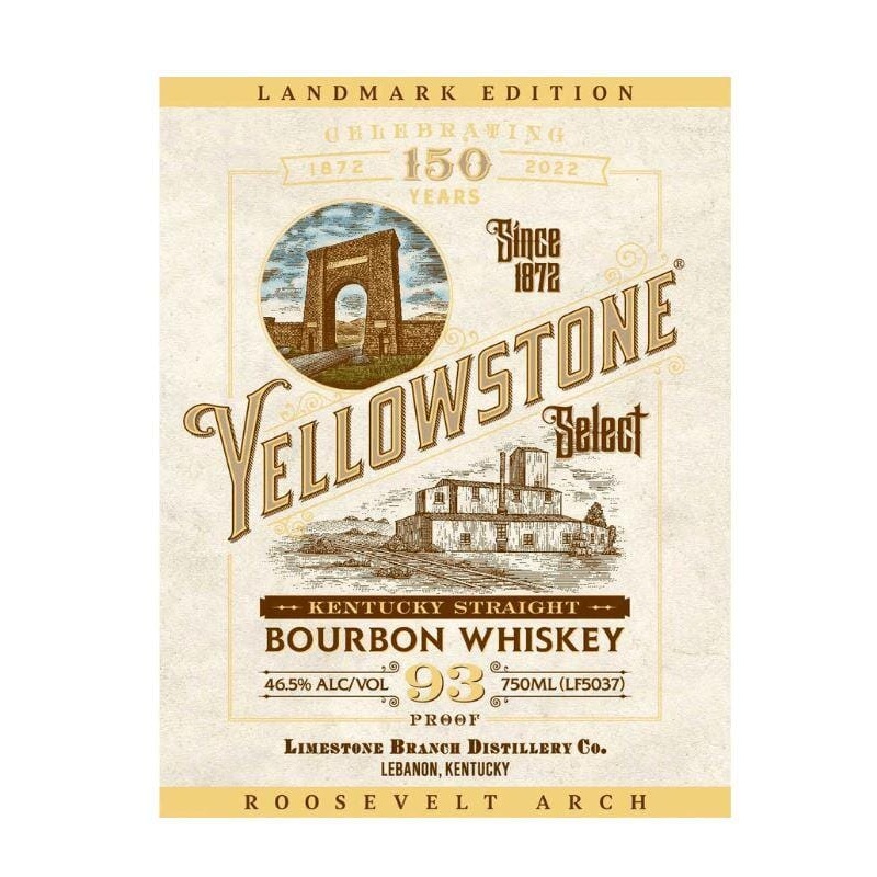 Yellowstone Select Bourbon Whiskey Roosevelt Arch – 150th Anniversary Landmark Edition 750mL