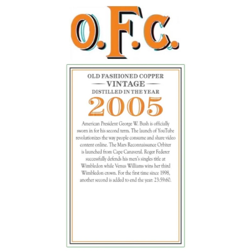 2005 Buffalo Trace O.F.C. Old Fashioned Copper Bourbon Whiskey 750ml