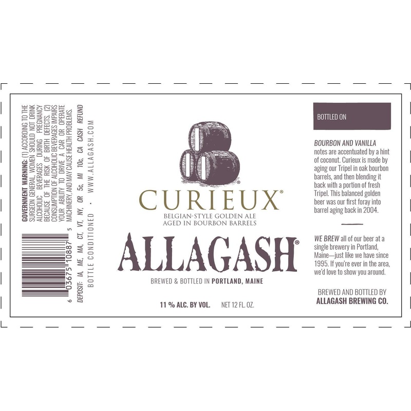 ALLAGASH CURIEUX BOURBON BARREL AGED TRIPEL 6/4PK 12 oz (24)