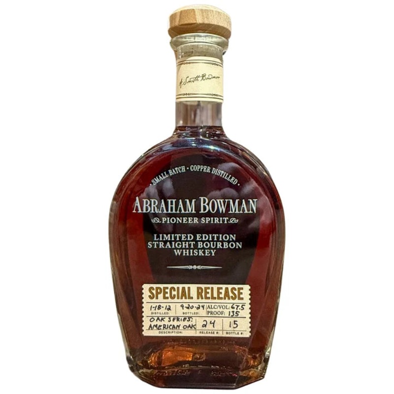Abraham Bowman Oak Series: American Oak Limited Edition Straight Bourbon Whiskey