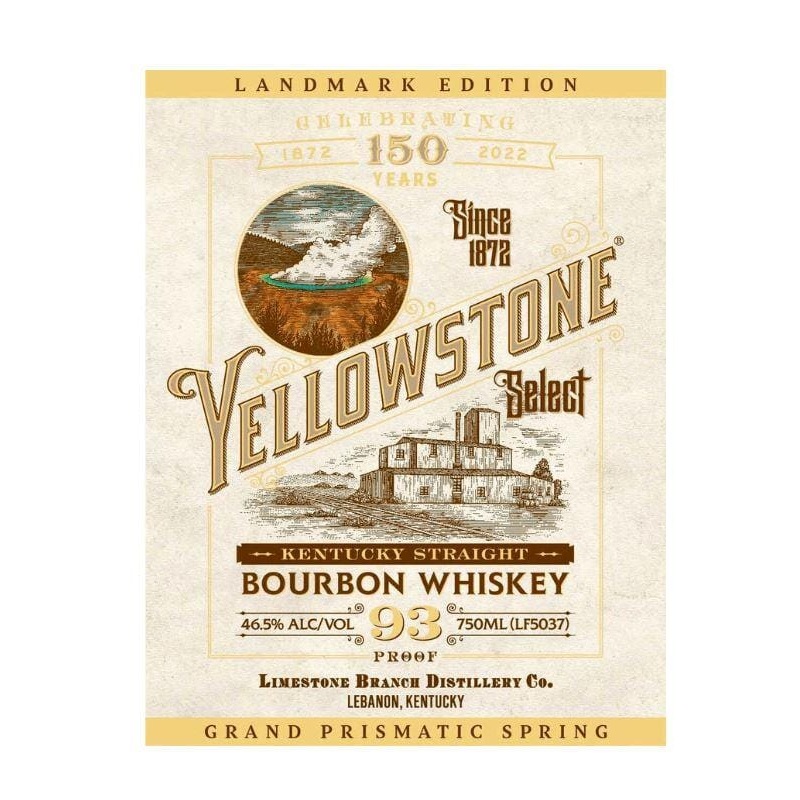 Yellowstone Select Bourbon Whiskey Grand Prismatic Spring – 150th Anniversary Landmark Edition 750mL