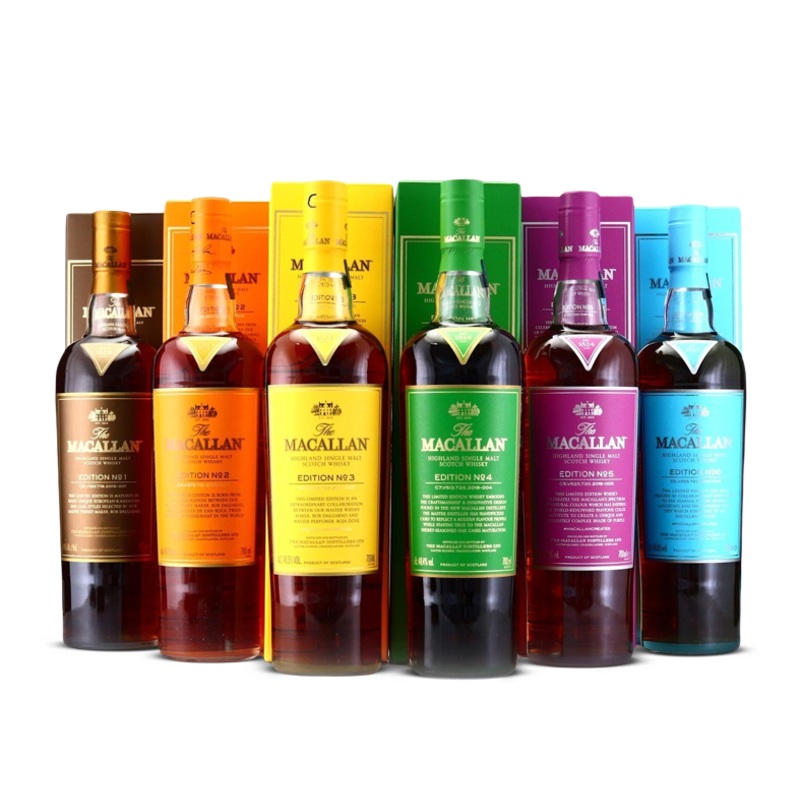 The Macallan Single Malt Scotch Editions 1-6 Whiskies Gift Set (4.5L)