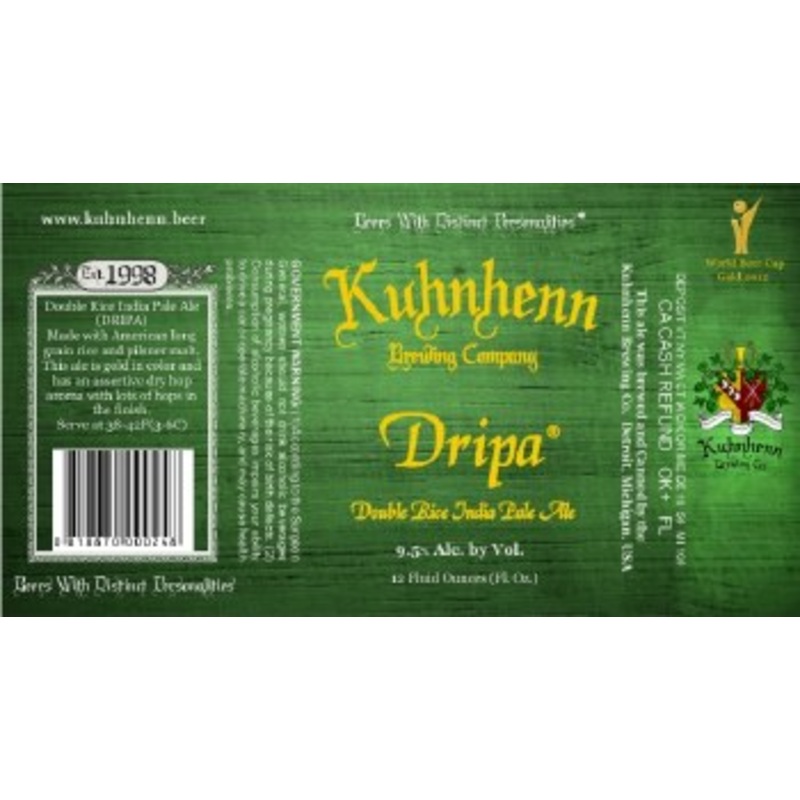 (24pk cans)-Kuhnhenn “DRIPA” India Pale Ale Beer, Michigan (12oz)