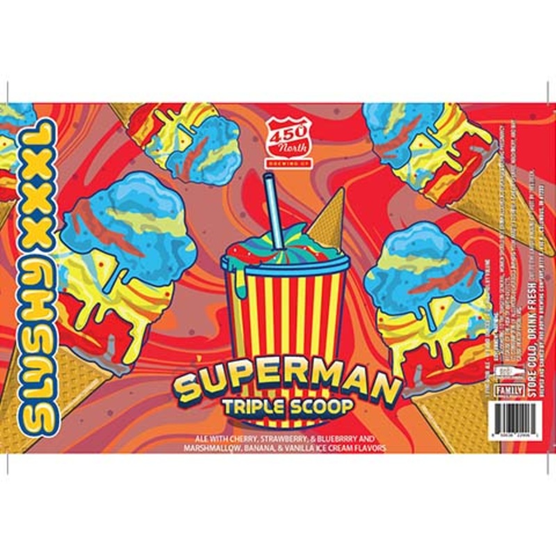 450 North SLUSHY XXXL Superman Triple Scoop Sour