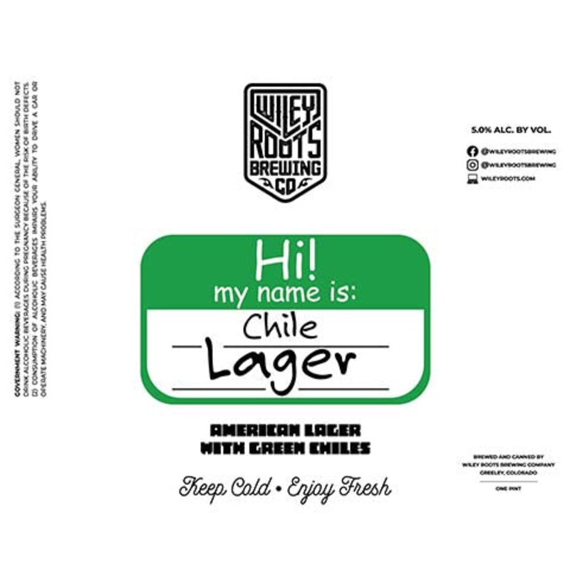 Wiley Roots Hi! My Name Is: Chile Lager