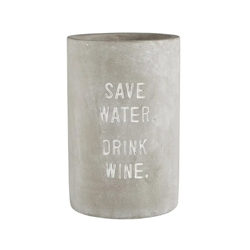 “Save Water Drink Wine” Cement Wine Chiller