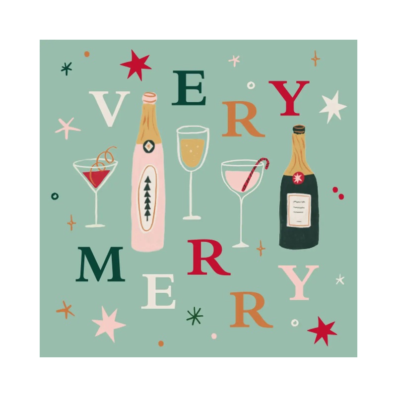 “Very Merry” Cocktail Napkins