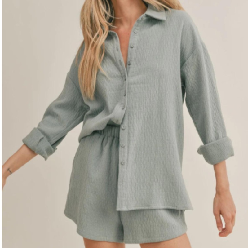 Blue Belle Button Down Top