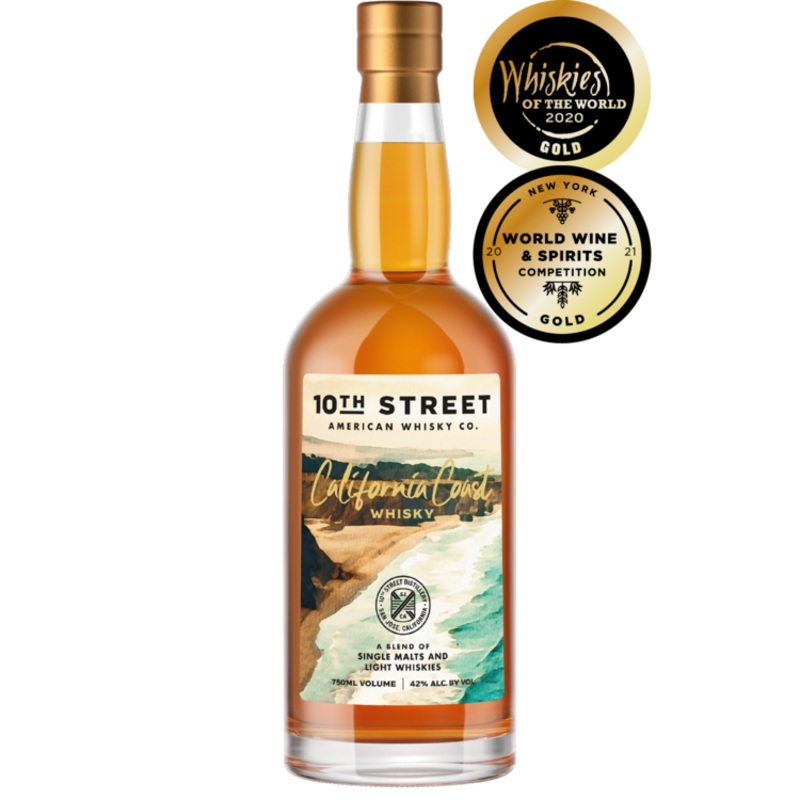 10TH STREET BLENDED AMERICAN WHISKEY CALIFORNIA COAST PREMIUM 84 750ML