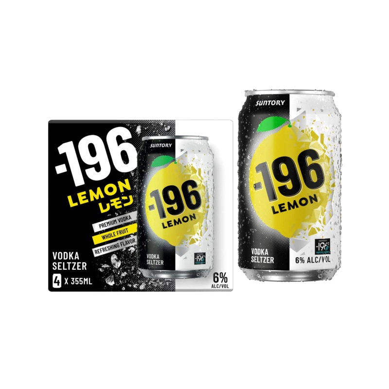 (24pk cans) Suntory -196 Lemon Vodka Seltzer, Japan (12oz)