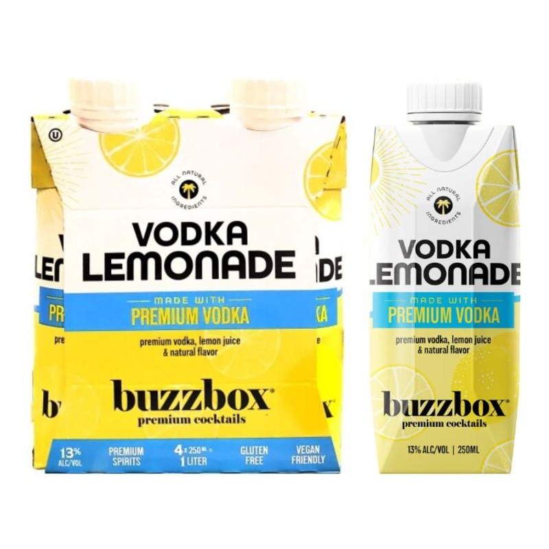 Buzzbox Vodka Lemonade Cocktail – 250ml x 4