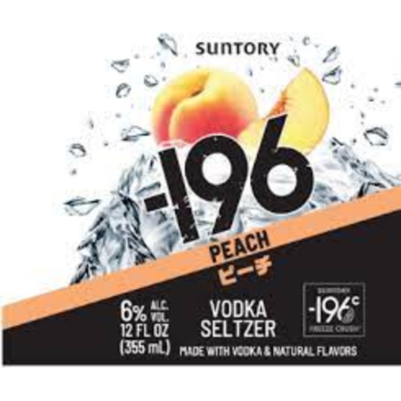 Suntory – 196C Strong Peach Vodka Seltzer 4-Pack