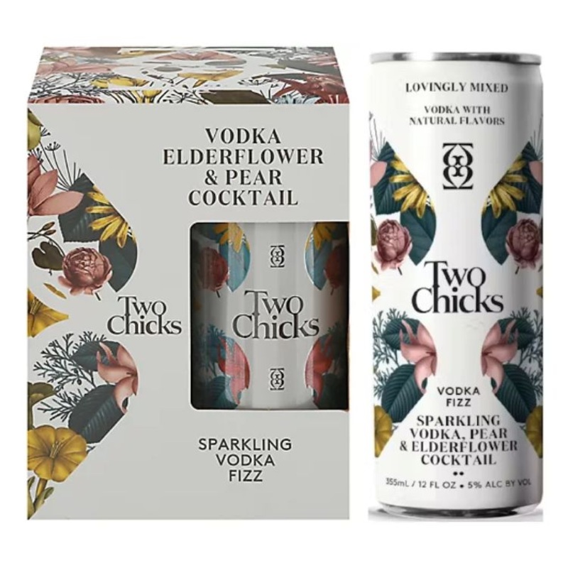 Two Chicks Peak & Elderflower Vodka Seltzer – 355ml x 4