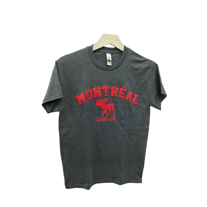 MONTREAL MOOSE APPLIQU T-SHIRT UNISEX TOP 100% COTTON